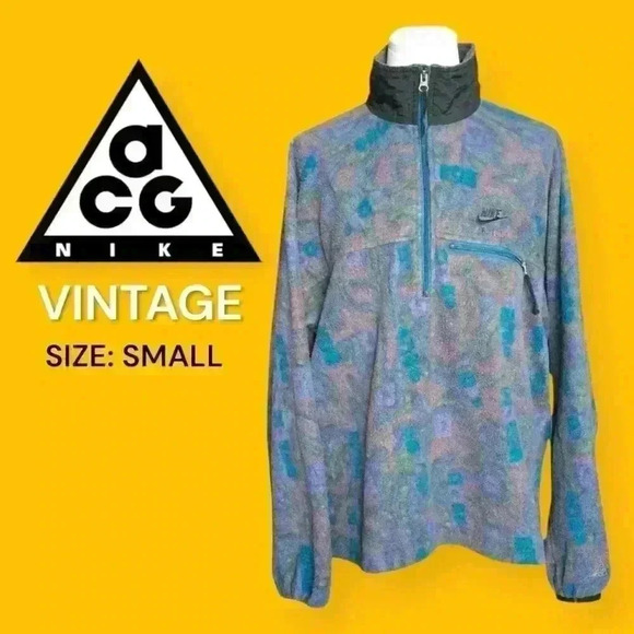 Nike ACG Vintage Women's Fleece Pullover Jacket Size SMALL 💜 90s Style